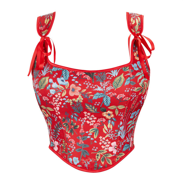 New Style Black Flower Adjustable Shoulder Strap Women's Tube Top Push-Up Top Aliexpress Cross-Border E-Commerce Supply