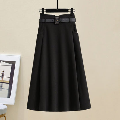 Winter wear small cotton-padded jacket coat with a set of new autumn and winter thick wool skirt two-piece suit