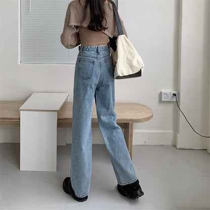 High Waist Jeans Women's Straight Loose Summer 2023 New Design Sense High-grade Slimming All-match Wide Leg Pants