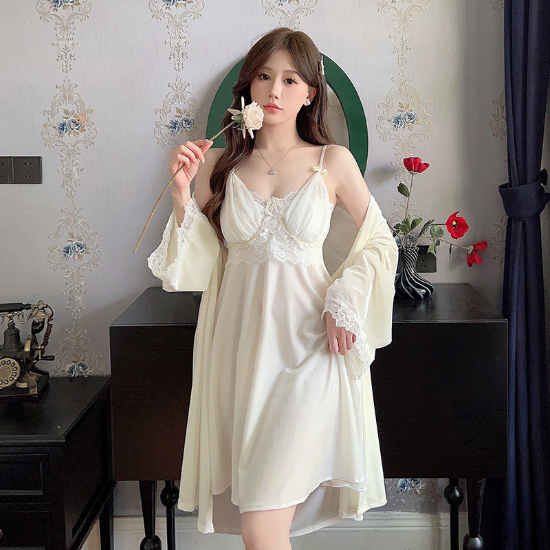 2024 gold velvet pajamas women's autumn new two-piece pajamas with chest pad sexy long sleeve warm pajamas wholesale