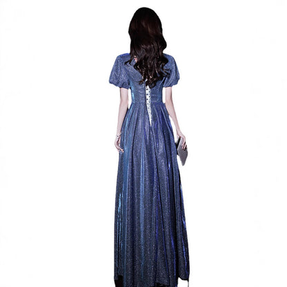 Star Evening Dress Dress Women's Banquet Elegant Princess Light Luxury Niche Toast Dress Engagement Amazing Host Autumn