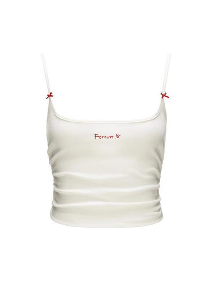 Spring and Summer Lace Plaid Corset Camisole Women's Inner 2025 Pure Desire New White Slim-fit Top with Chest Pad
