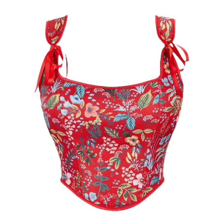 New Style Black Flower Adjustable Shoulder Strap Women's Tube Top Push-Up Top Aliexpress Cross-Border E-Commerce Supply