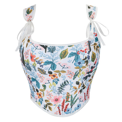 New Style Black Flower Adjustable Shoulder Strap Women's Tube Top Push-Up Top Aliexpress Cross-Border E-Commerce Supply