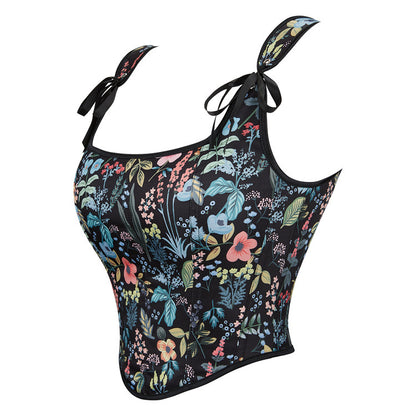 New Style Black Flower Adjustable Shoulder Strap Women's Tube Top Push-Up Top Aliexpress Cross-Border E-Commerce Supply